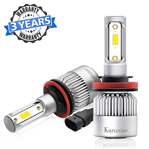 H11 Led Headlight Bulbs, Kurumae H8 H9 All-in-one LED Headlight Headlamp Conversion Kit 2 Pcs with CSP Chips – 72W,8000Lm,6500K,Waterproof IP65 3-Year Warranty