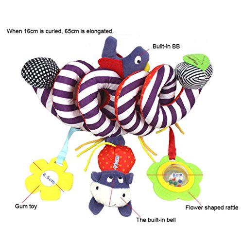 Kid Baby Crib Cot Pram Hanging Rattles Spiral Stroller Car Seat Toy With Ringing Bell (colorful)