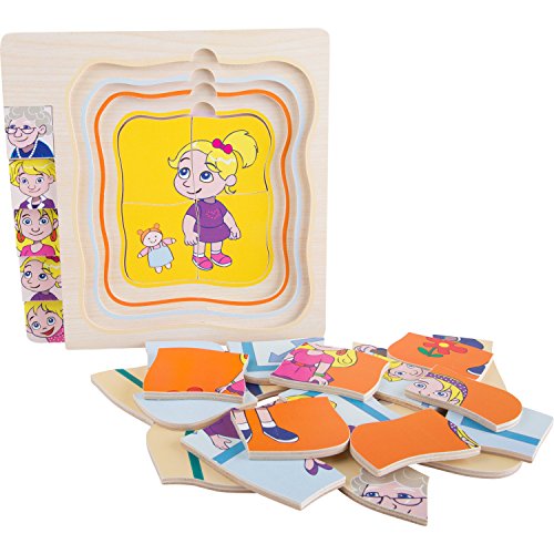 small foot 11028 by Legler Schichtenpuzzle Omas Leben Spielzeug, Mehrfarbig – Bild 6