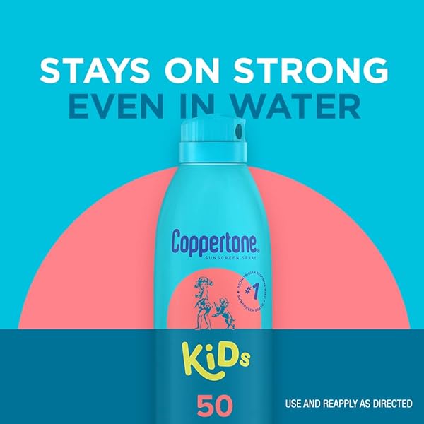 COPPERTONE KIDS SUNSCREEN SPRAY SPF 50, WATER RESISTANT SUNSCREEN FOR KIDS, OXYBENZONE AND OCTINOXATE FREE, PEDIATRICIAN RECOMMENDED, 5.5 OZ CAN
