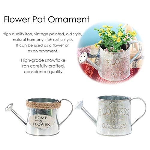 π Orcbee π _Metal Iron Keg Flower Pot Hanging Balcony Garden Plant Planter Decor Pot (B)