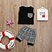 Dinlong Infant Baby Boys Summer Casual Clothes Set Plaid Pocket Vest Tops +Shorts (12~18 Month, Black)
