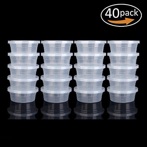 Slime Containers, 40 Pack slime storage containers with lids for Slime 4 oz, Including Slime Making Kit for Kids Homemade Slime