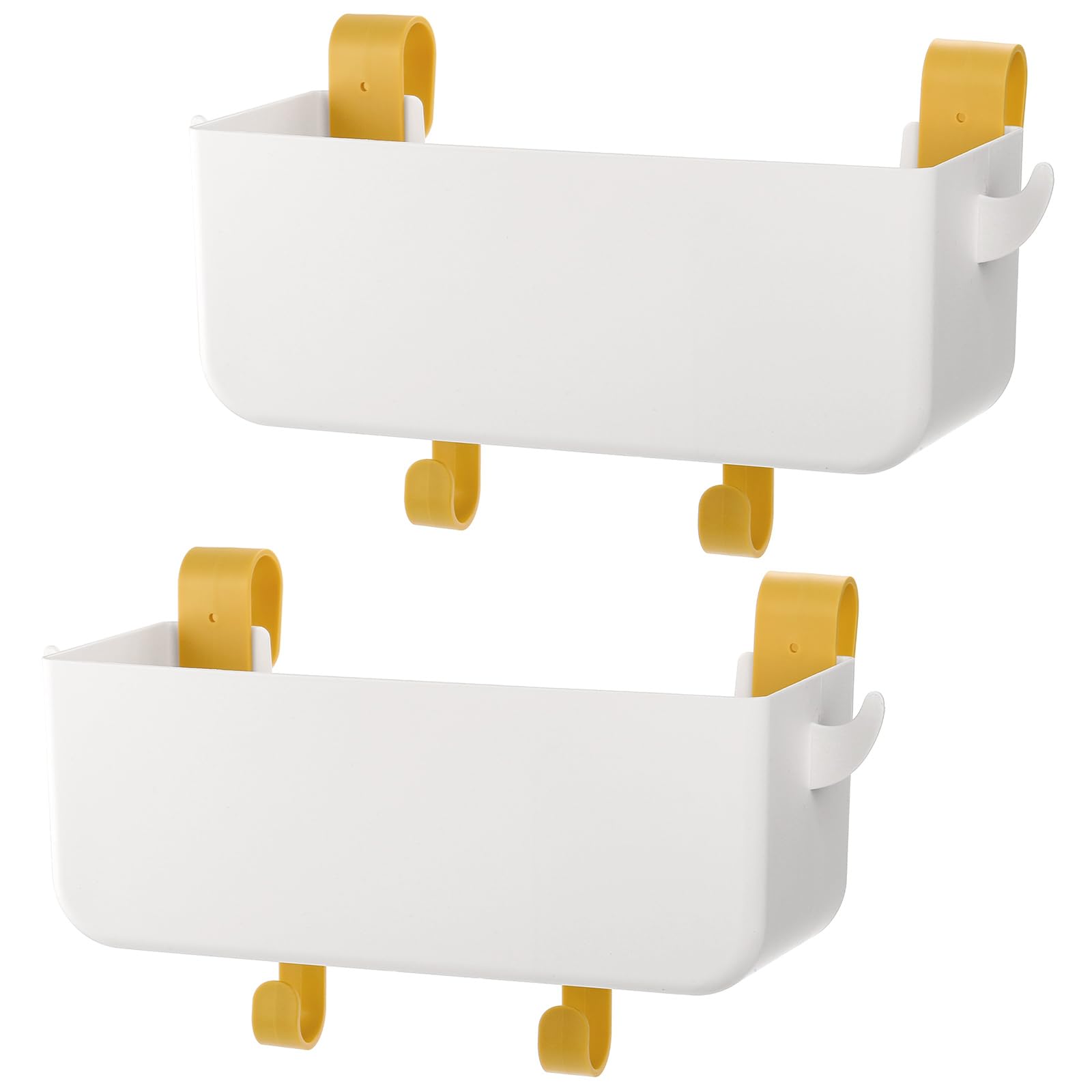 Photo 1 of yarlung 2 Pack Bedside Organizer Hanging Caddy, Bunk Bed Shelf Plastic Storage Basket with Hooks for Dorm, Bathroom Handrail, Remote Holder, Bottles, Office Supplies