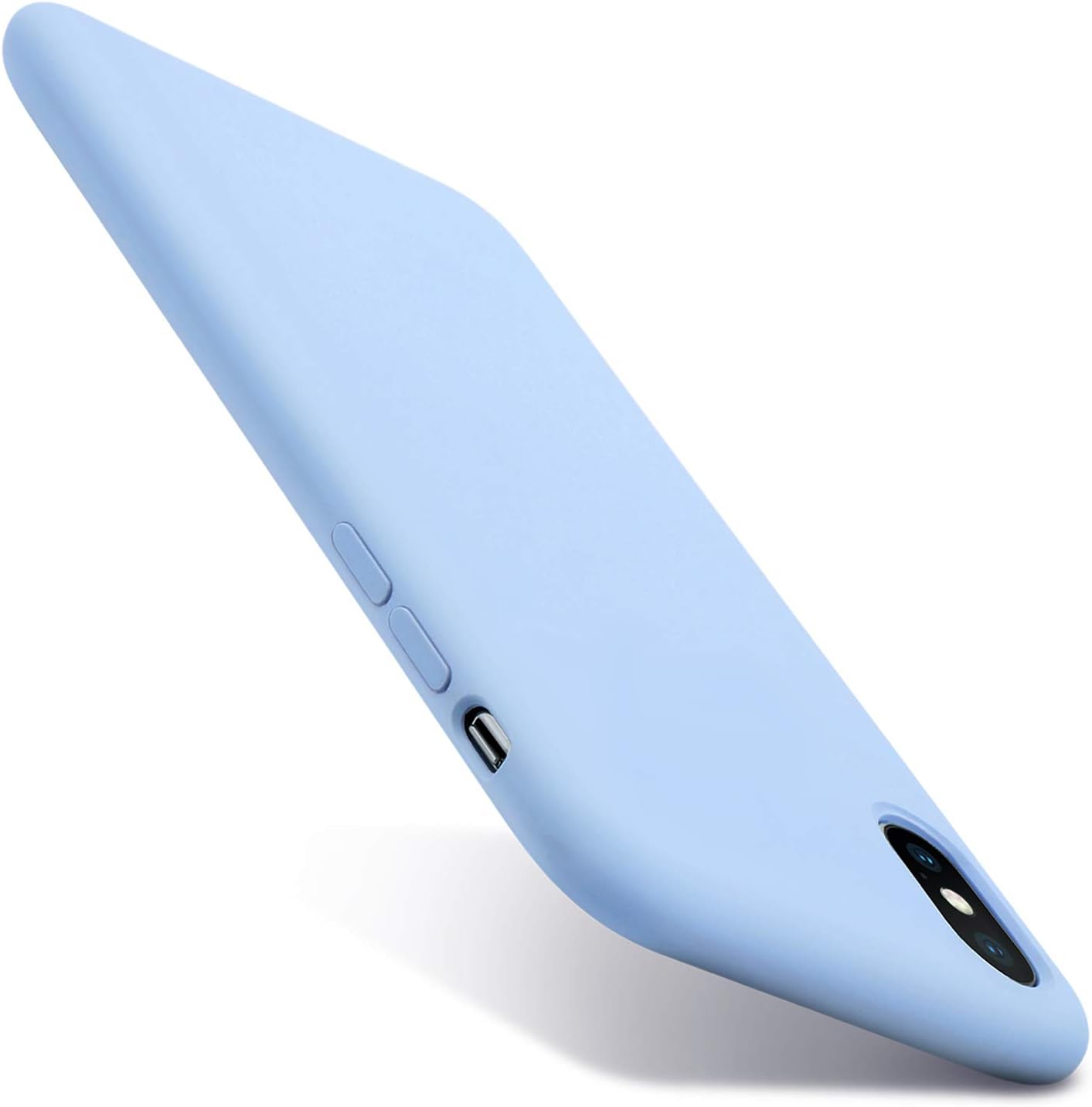 Coolwee iPhone Xs Max Case Liquid Silicone Shockproof Case Works Car Mount Gel Rubber Case Cover Soft Microfiber Cloth Cushion Slim Case for Apple iPhone Xs Max 6.5 inch Suave Series Light Blue