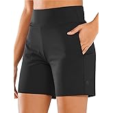 ALLZERO Feel Fit™ Women's Athletic Shorts 6" with Zip Pockets High Waisted Bermuda Shorts for Women - Loose Fit Leg Bottom