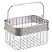 mDesign Metal Woven Storage Basket Bin with Handle for Organizing Hand Soaps, Body Wash, Shampoos, Lotion, Conditioners, Hand Towels, Hair Accessories, Body Spray, Mouthwash - Small - Metallic
