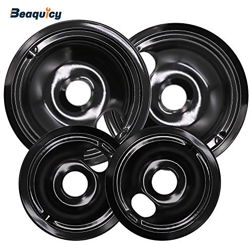 SupHomie Stove Burner Kit - 2x 6" & 2x 8" Porcelain Drip Pans (WB31M20/WB31M19) & Coil Elements (WB30M1/WB30M2) For GE/Hotpoint