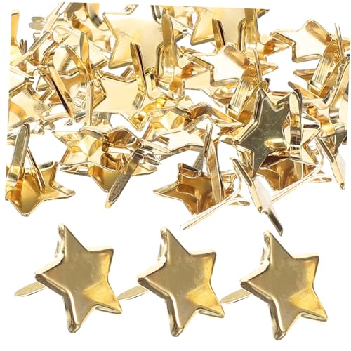 50Pcs Star Mini Brads for Scrapbooking Metal Paper Fasteners for DIY Crafts for Handicrafts Durable and Easy to Use