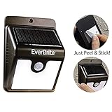 ONTEL Ever Brite Motion Activated Solar Power Outdoor LED Light - No Tools Required, Peel and Stick, Black - As Seen On TV