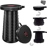 Amkei Retractable Plastic Folding Stool, Adults/Kids Lightweight Collapsable Seat Chair for Camping, Fishing, Traveling, Hiking, BBQ and Music Festival, Max Load 330lbs, Adjustable Height