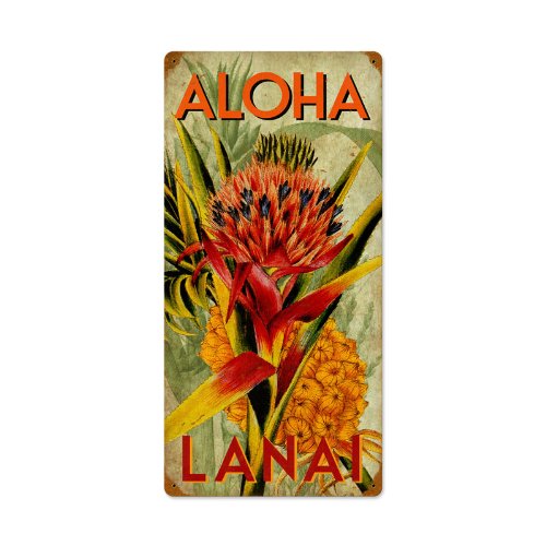 Aloha Pineapple Metal Sign Wall Decor - Pineapple wall decor