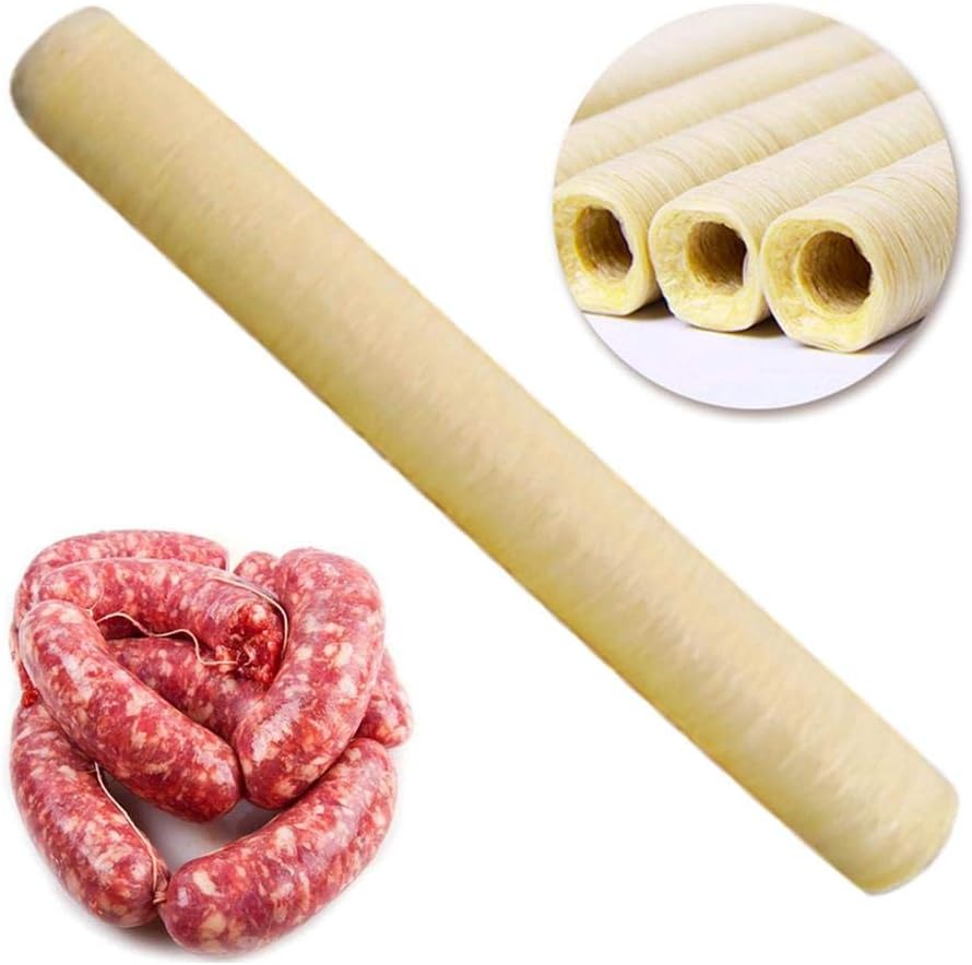 Sausage Casings, Ham Sausage Collagen Casing Roasted Dried Sausage Hot Dog Collagen Wrapping Meat Processing Cooking Home Garden Kitchen Dining Kitchen Tools 14M20MM