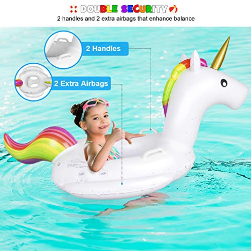 image for Meland Baby Pool Float with Canopy - Unicorn Inflatable Swimming Pool 