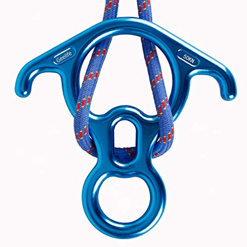 Geelife 50KN Rock Climbing Figure 8 Descender Rescue Belay Device Stop