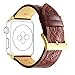 for Apple Watch Retro Leather Bands, Ezzdo Handmade Bump Genuine Leather Replacement Strap Men Women Brown Bracelet for Iwatch 38mm 42mm Series 1/2 / 3