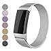 Mosonoi Compatiable with Fitbit Charge 3 Bands, Adjustable Metal Bands Replacement Straps Fit for Fitbit Charge 3/ Charge 3 SE Smartwatch Women Men(Small, Silver)