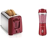 Hamilton Beach 2 Slice Extra Wide Slot Toaster with Shade Selector, Toast Boost, Auto Shutoff, Red (22623) & Beach Personal B