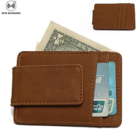 Ogem Genuine Leather Money Clip front pocket wallet with magnet clip and credit card holder