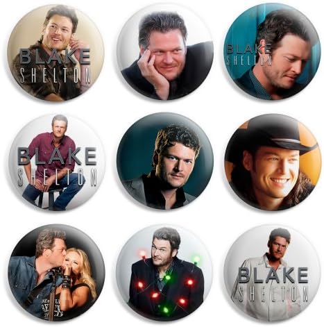 Blake Shelton Pinback Buttons Pin Badges 1 Inch (25mm) - Pack of 9