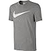NIKE Sportswear Men's Hangtag Swoosh Tee, Dark Grey Heather/White, Medium