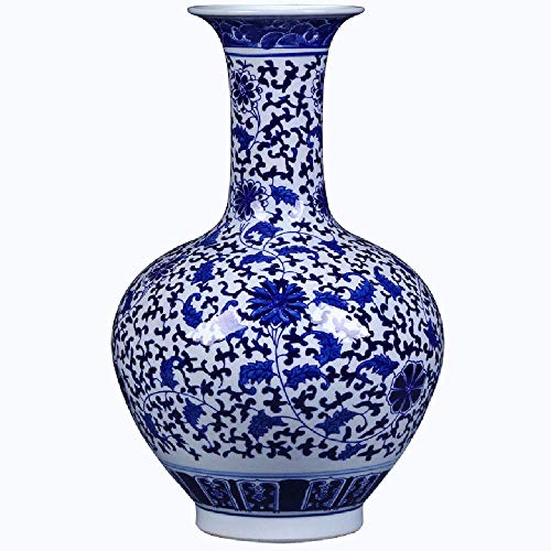 Ceramic Vase Blue and White Porcelain vase Home Living Room Flower vase Antique Blue and White Porcelain vase Handmade vase Hand-Painted - Thumbnail 6
