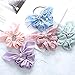 Wooyaya Rabbit Ear Hair Ties,Bow Scrunchies Solid Color and Floral Mixed Color, Blended Fabric Hair Ties, Soft Hair Scrunchies Head Flower Hair Accessories, Female Rubber Bands, mixed colors (12pcs)