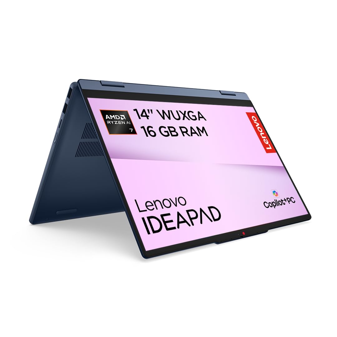 Lenovo IdeaPad 5 2in1 Laptop | 14" WUXGA Touch Display | AMD Ryzen 7 250 | 16GB RAM | 512GB SSD | AMD Radeon 780M | Windows 11 | QWERTZ | exkl. Farbe in Cosmic blau | 3 Monate Premium Care