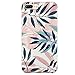 J.west Compatible with iPhone 8 Plus Case, Compatible with iPhone 7 Plus Case, Pink Leaf Design Anti-Scratch &Fingerprint Shock Proof Thin Non Slip Matte Back Hard Protective Cover