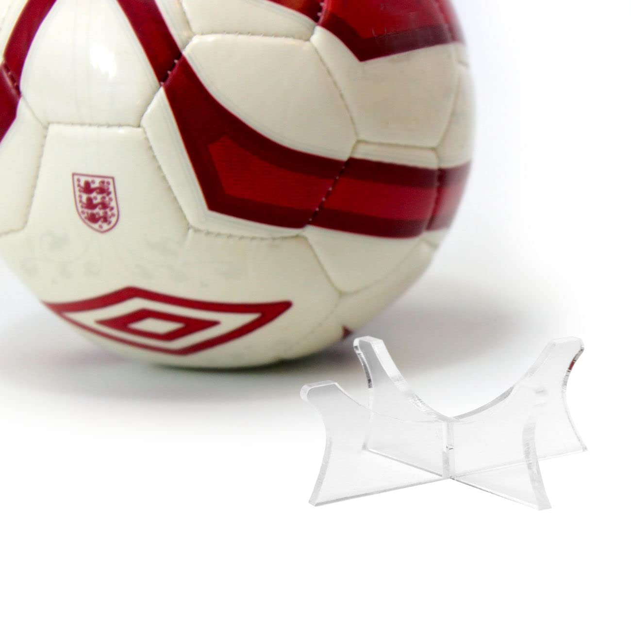 TIELO Acrylic MINI SIZE 2 Football Display Stand Ball Riser Plinth Signed Ball Holder