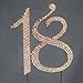 18 Cake Topper - Premium Gold Metal - 18th Birthday Party Sparkly Rhinestone Decoration Makes a Great Centerpiece - Now Protected in a Box