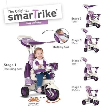smarTrike 680-0400 Splash Dreirad Kinderdreirad, lila-weiß