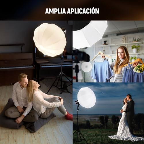 NEEWER 26"/65cm Softbox Linterna, 360° Difusor de Luz Liberación Rápida, Montura Bowens, Aleación Nailon Ligera para Iluminación Vídeo LED Continua RGB CB60, CB60B, CB200B, MS60B, MS60C, MS150B, NS26L