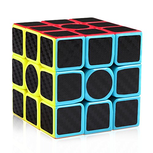 D-FantiX 3x3 Speed Cube Carbon Fiber Sticker Cool Magic Cube Puzzle Brain Teaser Toys