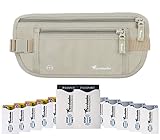 Travelambo Money Belt RFID Blocking Travel Wallet Passort Holder With Bonus RFID Sleeves Minimalist Wallet (RFID sleeves beige)