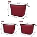 Cosmetic Bag,3 Pieces Portable Nylon Makeup Toiletry Travel Bag by EASTERN TIME(Winered)