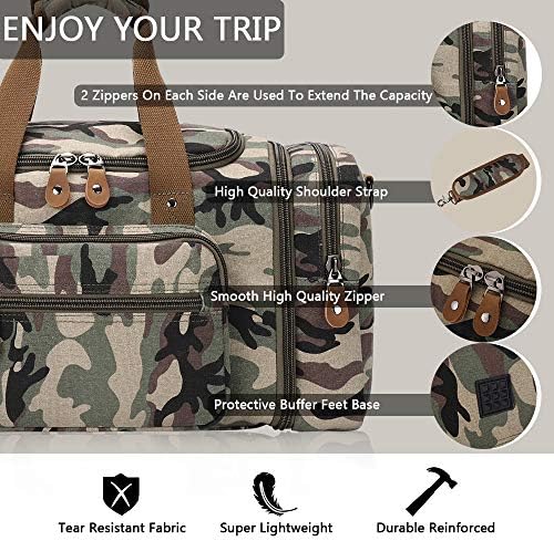 Plambag Canvas Duffle Bag for Travel, 60L Duffel Overnight Weekend Bag(Camouflage) 5 Plambag Canvas Duffle Bag for Travel, 60L Duffel Overnight Weekend Bag(Camouflage)