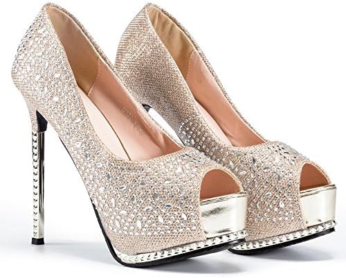 CHEERDRESS Platform Pumps Shoes Women Stilettos Wedding Evening Party Sexy High Heels