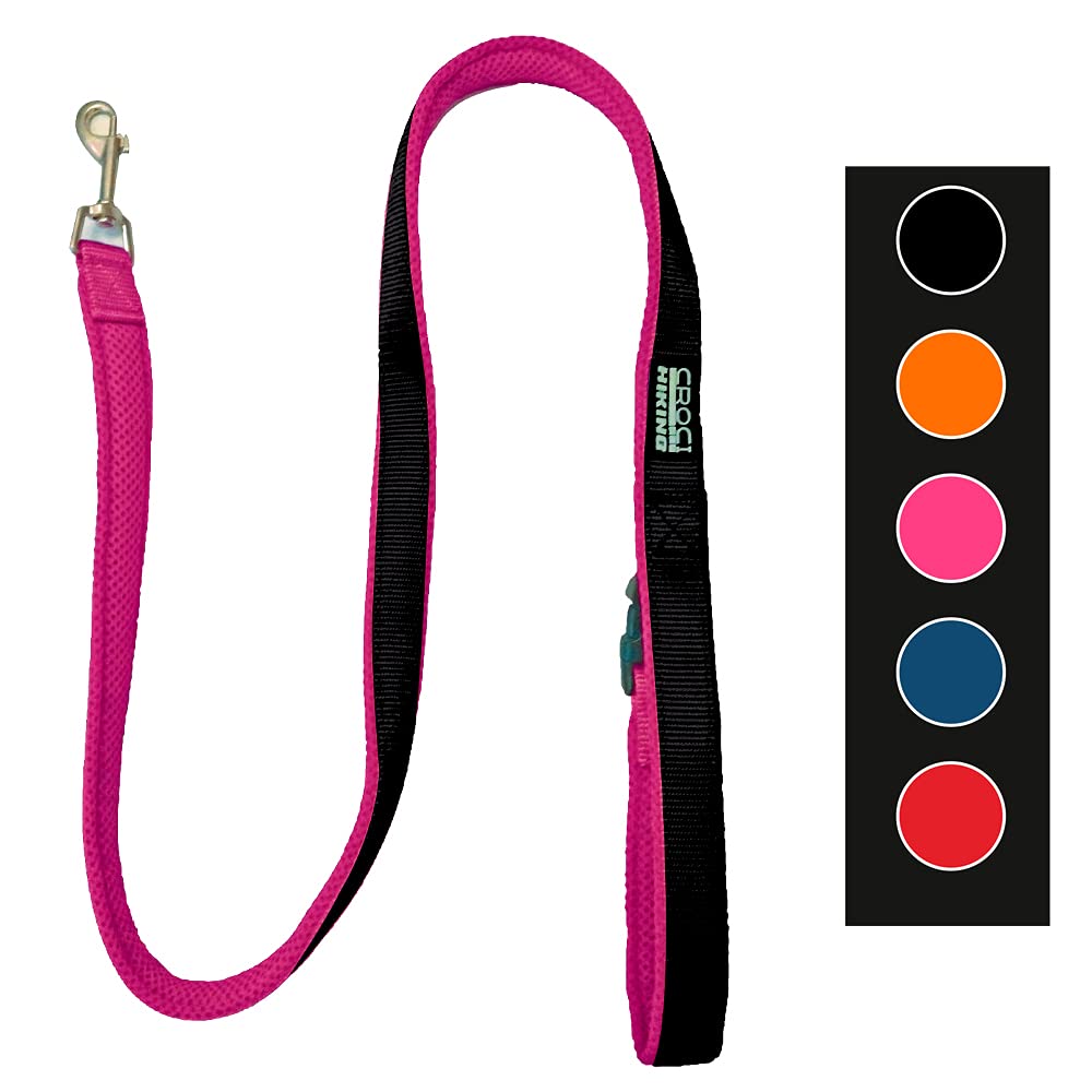 Croci Hiking Reflective Dog Leash, 2 x 120 cm, Fuchsia