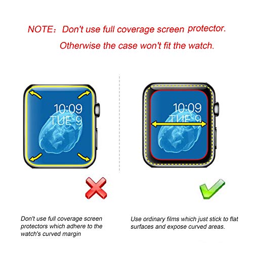 Secbolt Bling Case Compatible with Apple Watch 38mm 40mm 42mm 44mm, Full Cover Bumper Screen Protector for iWatch Series 5 4 3 2 1, Rose Pink 38mm