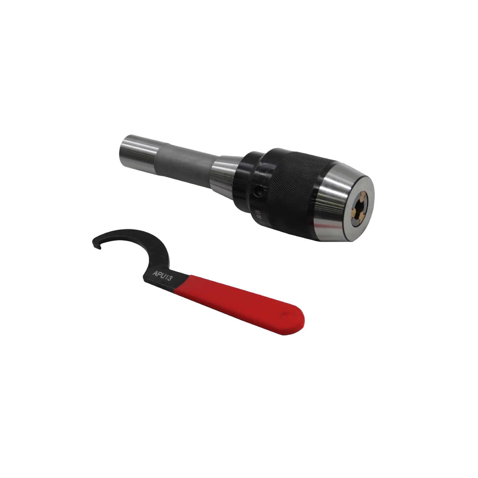Photo 1 of Jecoupoon 1/64"-1/2" Special Heavy Duty Keyless Drill Chuck with Integrated Shank, R8 Shank, Titanium Jaws (1/2" R8 Shank)