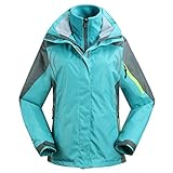 J&D Life Women's Waterproof Outdoor 3-IN-1 Snowboarding Jacket Fleece Liner Warm Coat