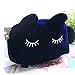 Cute Cartoon Cat Cosmetic Makeup Storage Bag Pen Pencil Pouch Case (Blue) by Broadfashion