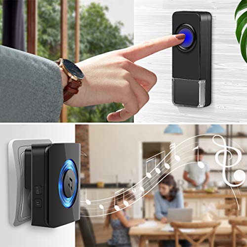 Wireless Doorbell Kit for Home Coolqiya Door Bell Chime with 2 Waterproof Transmitters and 2 Plug-in Receivers - Thumbnail 5