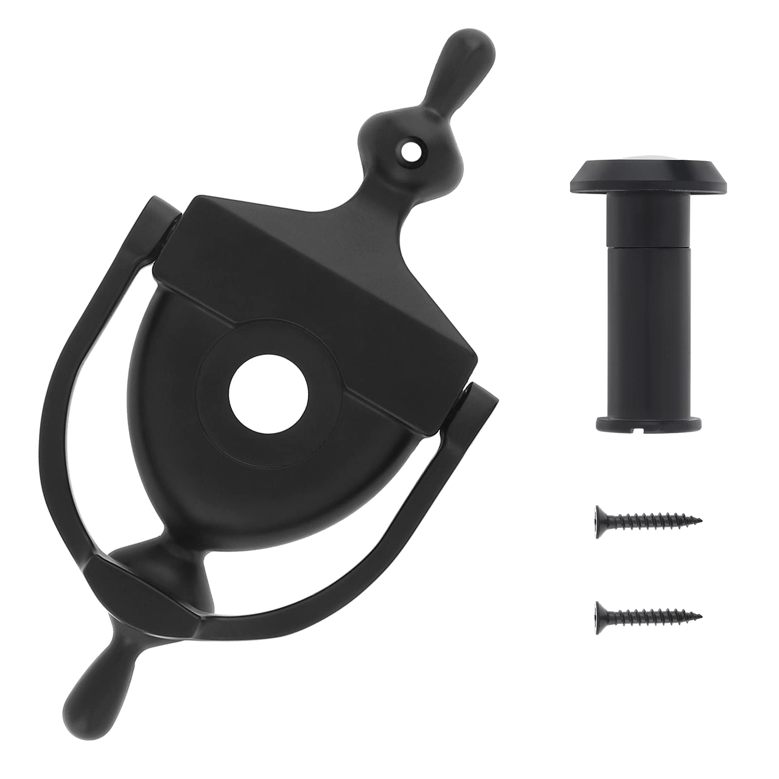 HOJLKLD Door Knocker and Spyhole,15.2CM Zinc Alloy Front Door Door Knocker with Door Viewer for 3.5CM to 4.7CM Thickness Doors (Matte Black)