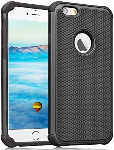 iPhone 6S Plus Case,JAWEKE Hybrid Dual Layer Shock Absorbing Armor Defender Protective Case Cover (Hard Plastic with Soft Silicon) for Apple iPhone 6 Plus/6S Plus(Black/Black)