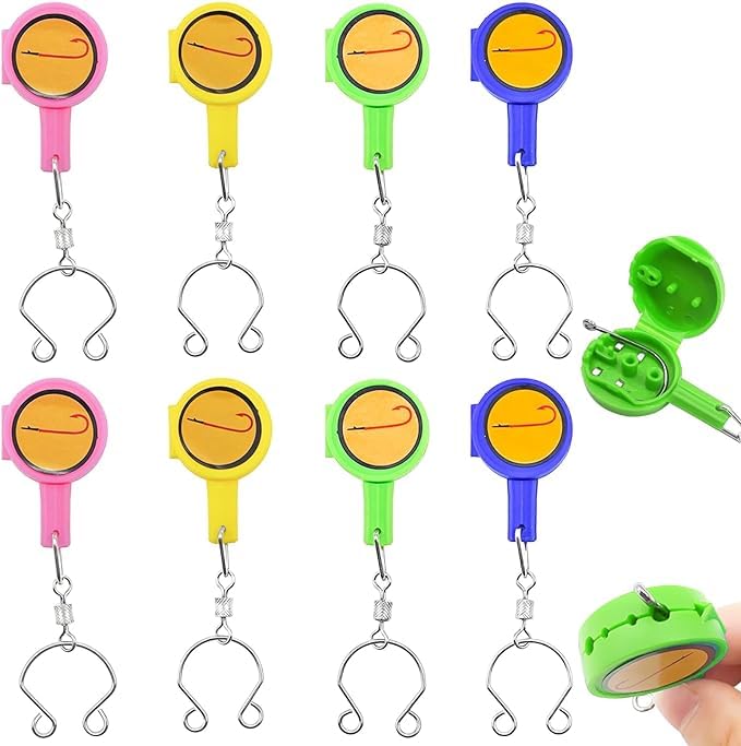 Qusmeiyici 8 Pack Fishing Knot Tying Tool, Fishing Accessories for Beginner Anglers, Fish Lure Hook Covers Protectors
