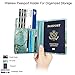 WALNEW Passport Holder Cover RFID Blocking Case Travelling Passport Cards Carrier Wallet Case (Tree and Flowers)