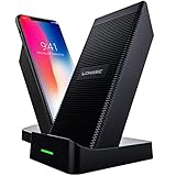 Fast Wireless Charger, Wireless Charger with Cooling Fan Stand Pad Mat Wireless Charger for iPhone X 8 Plus Samsung Galaxy S9 Note 8 5 S8 Plus S7 S6 Edge Plus - No AC Adapter