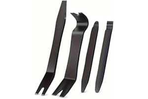 Professional 4-Piece Car Interior Trim Removal Tool Kit with Plastic Pry Bar - Scratch-Free for Door Panels, Dash Fasteners (